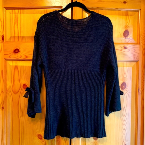 Black Flared Sleeve Sweater by Marble - Picture 3 of 5